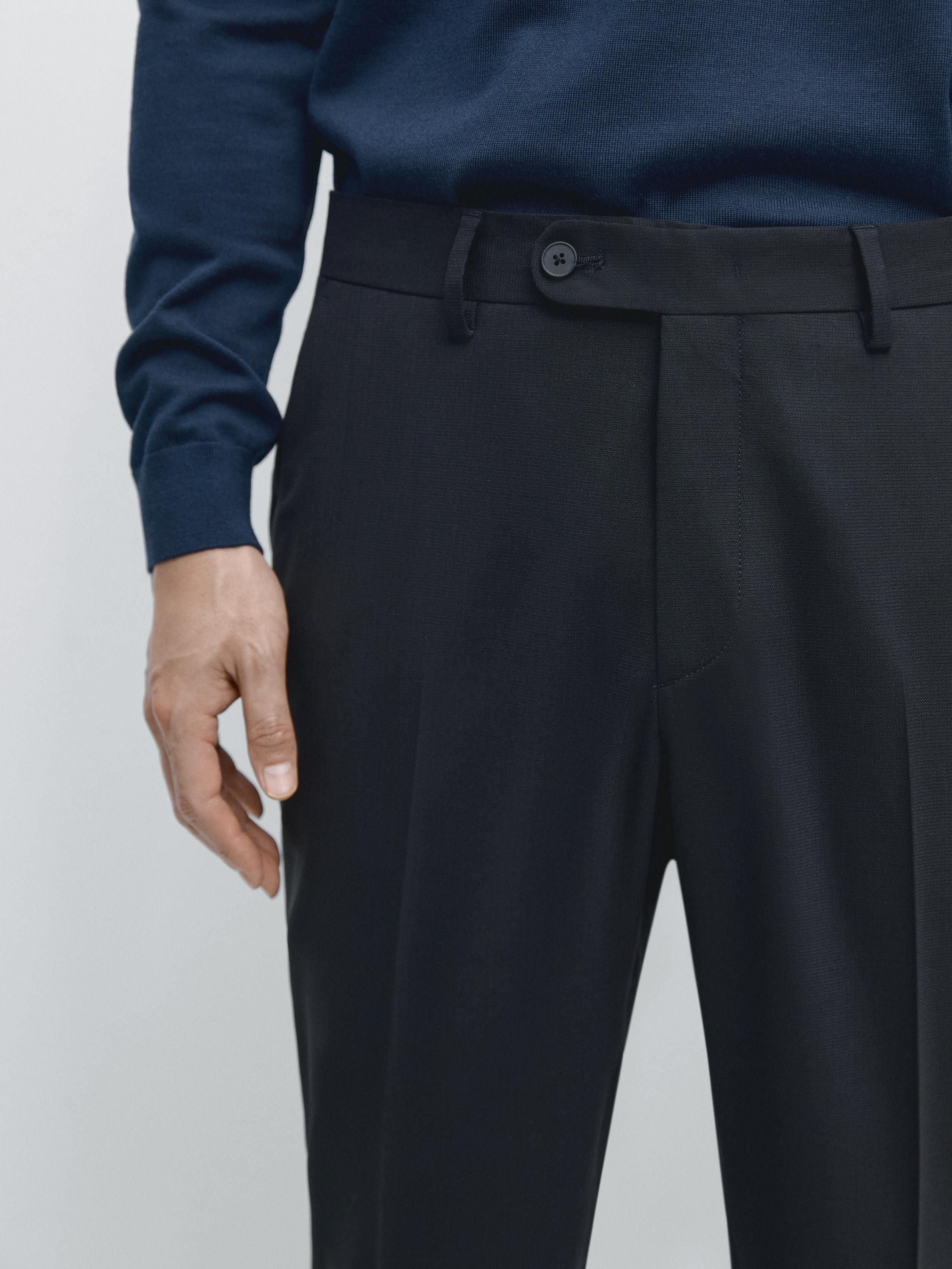 Cool wool blend suit trousers